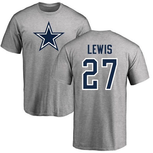Men Dallas Cowboys Ash Jourdan Lewis Name and Number Logo #27 Nike NFL T Shirt